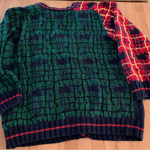 EUC Vintage 1990’s Arlando Bear Pattern Cardigan Sweater - Multicolor sz Large - Picture 5 of 5